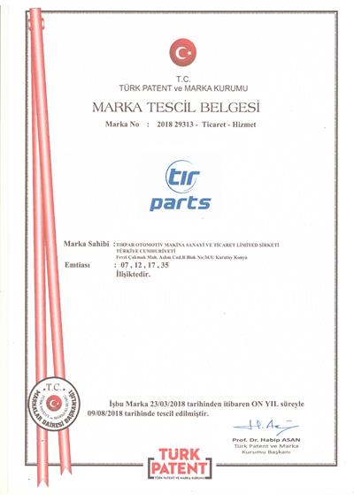 Tırparts Trademark Registration