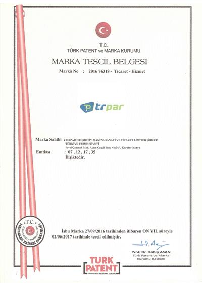 TrPar Trademark Registration