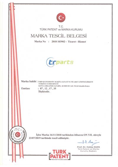 Trparts Trademark Registration